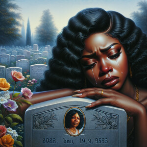 A beautiful light-skinned African-American woman with long wavy...