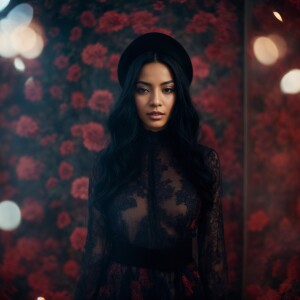 Gorgeous black hair woman with Gorgeous hazel eyes