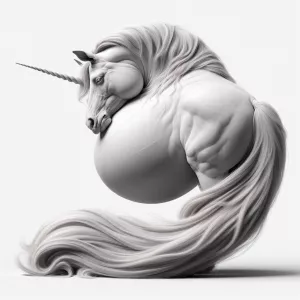 Create an image of a realistic unicorn with a noticeably pregnan...