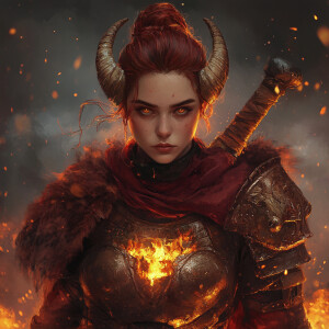 1. Aries - The Fiery Ram Warrior
“Portrait of a fearless Aries w...