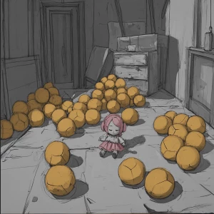 Yellow balls and pink dolls —sref 5