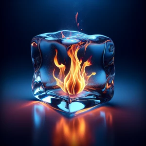 Hot and cold infusion, icecube with falme