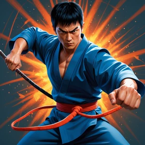 Create an original piece of fan art depicting Lu Kang  in a dyna...
