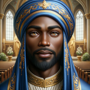 A hyper-realistic image of an African-American Jesus Christ, ser...
