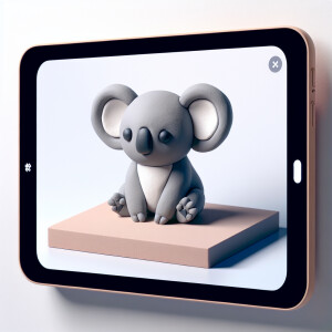 Create a 3D clay rendering of an ultra-miniature koala resemblin...