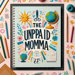 Create a image that says “the unpaid momma “ with home schooling...
