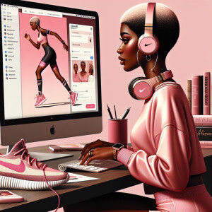 A beautiful light skin African American woman with with a pink j...