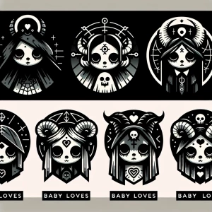 Design a series of logos for the brand "Baby Loves" featuring va...