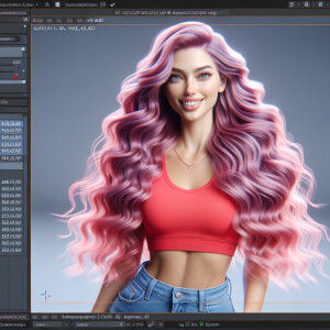 Design a 3D motion graphic of a photorealistic, athletic woman w...