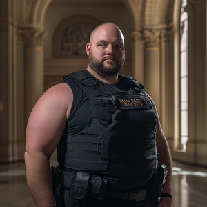 Lifesize digital photography portrait of young fat muscled age 2...