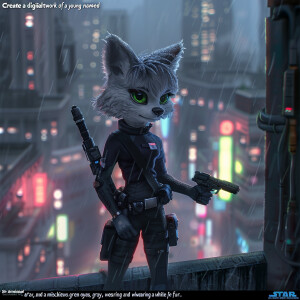 "Create a digital artwork of a young Bothan named Sir Armistead,...