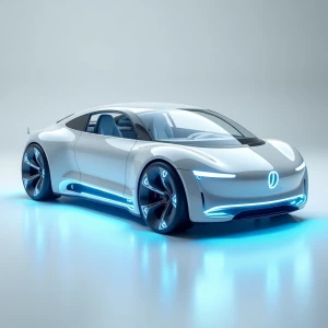 A stunning futuristic vehicle embodies sleek design and advanced...