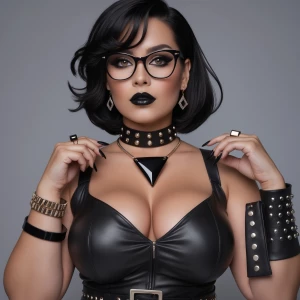 Create a very curvy and very busty woman of Ashkenazi, German, F...