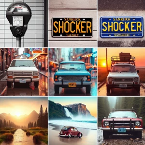 show me one license plate that says SHOCKER only