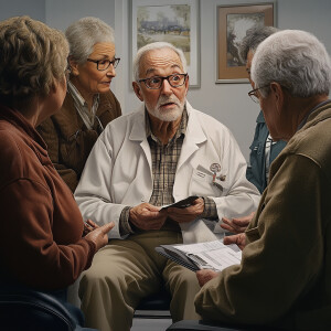 Create a hyper realistic photo that depicts senior citizens in a...