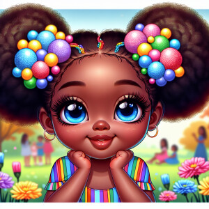 A cartoon-style digital illustration of a young African-American...