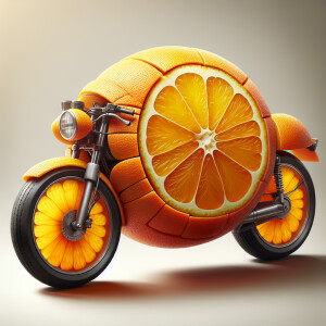 Orange shaped motorbike