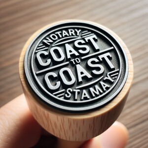 A notary stamp, the notary stamp reads "coast to coast" there ar...