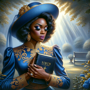 Render an airbrush oil painting of an African American woman wit...