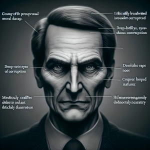 Generate a hyper-realistic portrait of a man whose features and...