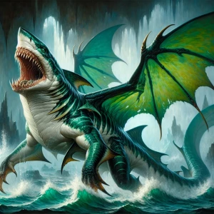 **dnd bestiary , a fierce beast that's part shark part dragon wi...