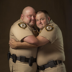 Lifesize digital photography portrait of a best  romantic buddie...