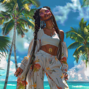 3-D image of a beautiful African-American woman HER SKIN IS A LI...