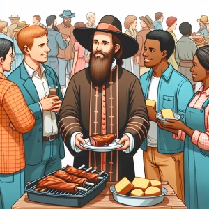 Create an image of Jesus Christ attending a traditional Southern...