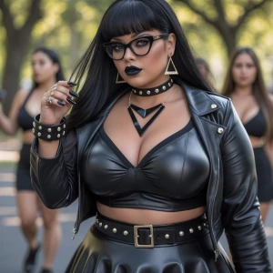 Create a very curvy and very busty woman of Ashkenazi, German, F...