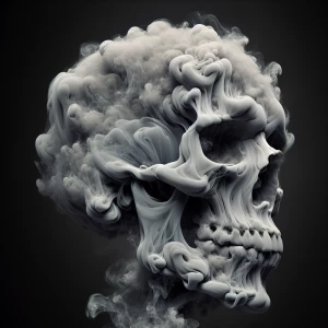 Skull formed out of smoke