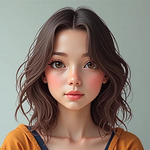 Create a 2.5D digital art piece from a portrait photo that combi...