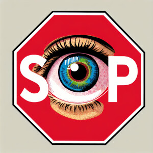 Design a stop sign with an eye