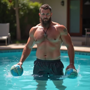 Thor, showing off in the pool