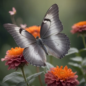 Create a close up of a detailed butterfly with a soft cotton tex...