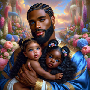 Generate an image of a very handsome, light-skinned African-Amer...