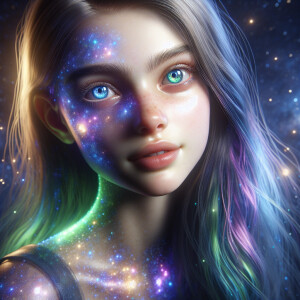 A girl with heterochromia from space