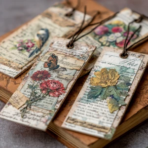 Literary Girl Vintage Bookmarks – A set of vintage-style bookmar...