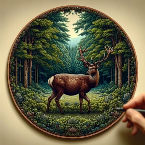 A deer with a lot of fur all over its body and it is pregnant