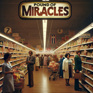 A supermarket in 1972 called “Pound of Miracles.”