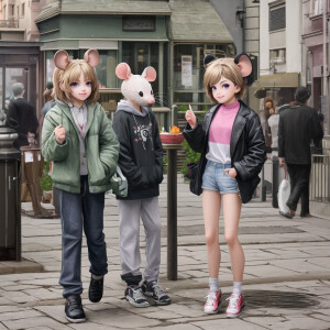 Little cute mouse in street style