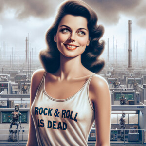 Faded realistic color photograph of stunning 25-year-old brunett...