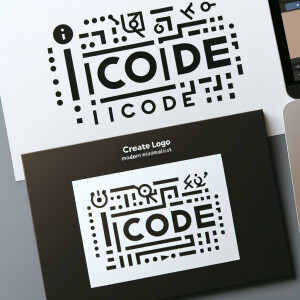 создай современный минималистичный логотип с надписью «iCode» в...