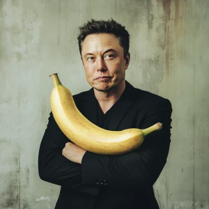 Generate Elon Musk as a Banana For Scale