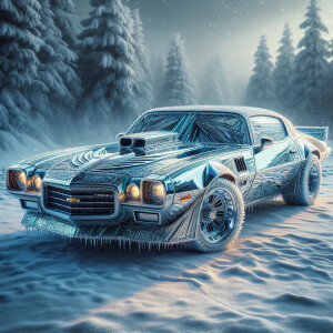 Chevrolet firebird made of glass,HDR, masterpiece, ultra-detaile...