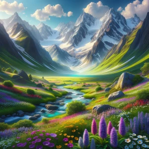 A Photograph of Telluride, Colorado in springtime. The compositi...