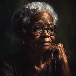 Create an image of Old African American lady depicting of a grandmother