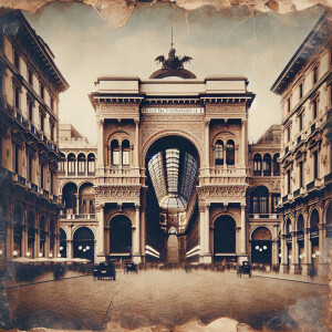 An old picture take with a camera of the 1875 era, of the Galler...