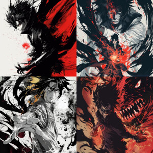 Generate the anime Naruto in Manga in Death Note style.