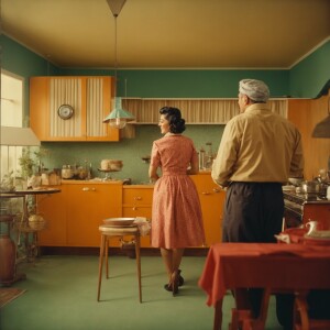 Housewife entertaining the maintenance guy at her house