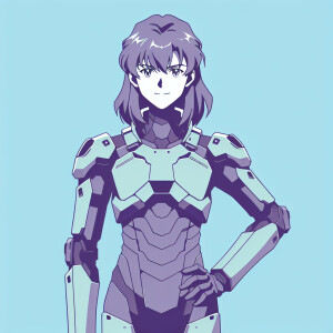 1990s anime screencap, girl a plugsuit, standing with hands on h...